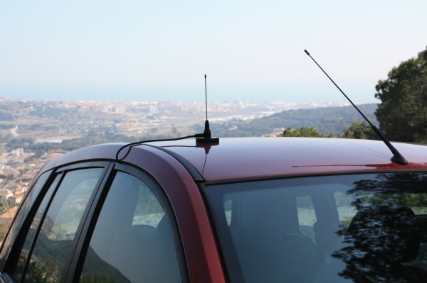 Corto Antenna Tetto Asta 5cm + Antenne Base Piede Auto Kfz Pkw Universal  Set